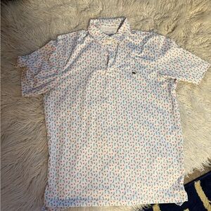Vineyard Vines White and Red Polo Shirt with Classic Design